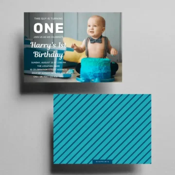 FREE Custom Photo 1st Birthday Invitation Templates Boy First Birthday Invites