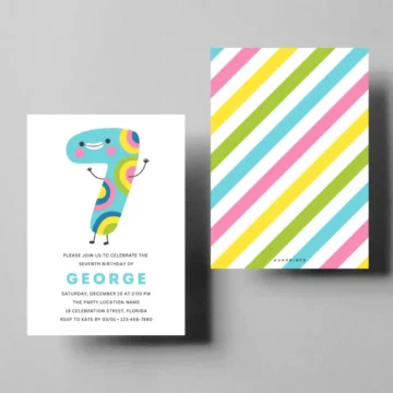 FREE 7th Birthday Invitation Templates Kids Seventh Birthday Party Invites