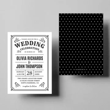 FREE Black and White Wedding Invitation Templates