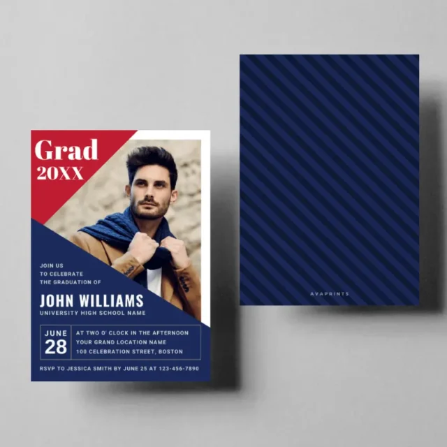 Custom Photo Graduation Invitation Templates Editable Class of 2024