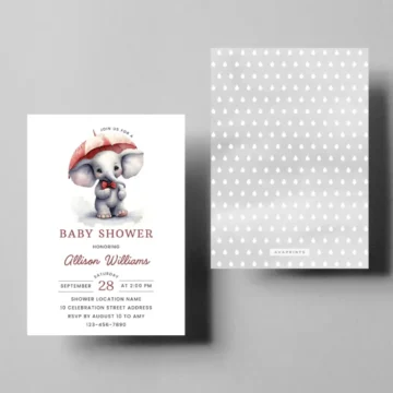 Elephant Baby Shower Invitation Templates Boy Baby Shower Invites