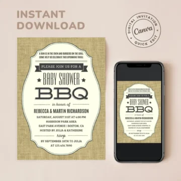 Rustic BBQ Baby Shower Invitation Templates Free Barbecue Baby Shower Invites