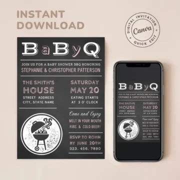 BBQ Girl Baby Shower Invitation Templates Free BaByQ Invites