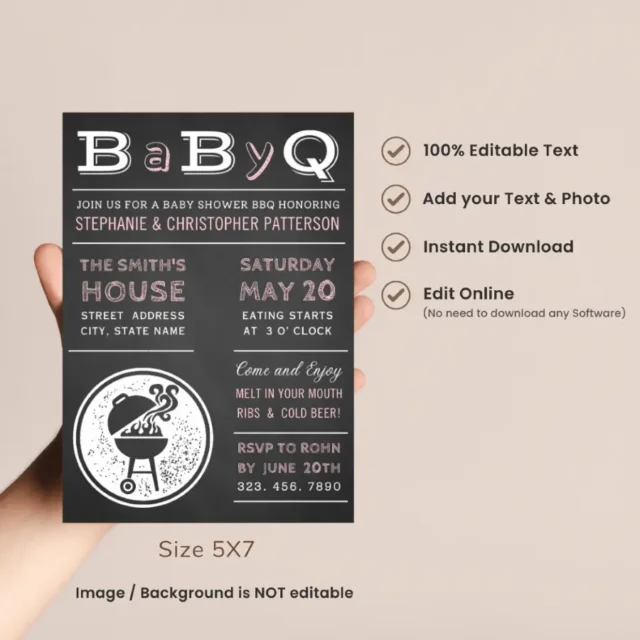 BBQ Girl Baby Shower Invitation Templates Free BaByQ Invites