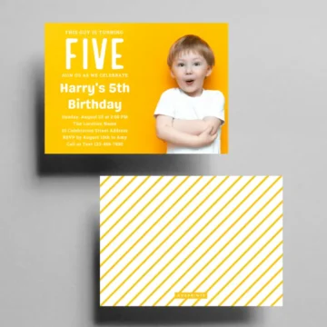 Free Custom Photo 5th Birthday Invitation Templates Kids Birthday Invites